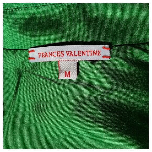 Frances Valentine Dress M Womens Green Lucille Midi Wrap Long Sleeve Polyester - Picture 3 of 6